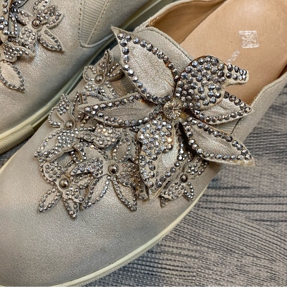 Antonio Melani Lorra Rhinestone Metallic Leather Sneaker Mule - Picture 9 of 15